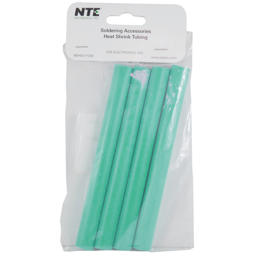 Heat Shrink 1/2 In Dia Dual Wall W/adhesive Green 6 In Length 4 PCs Per Package 3:1 Shrink Ratio    