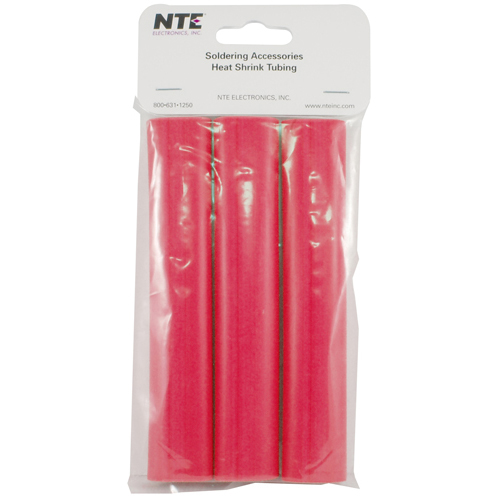 Heat Shrink 1 In Dia Dual Wall W/adhesive Red 6 In Length 3 PCs Per Package 3:1 Shrink Ratio        