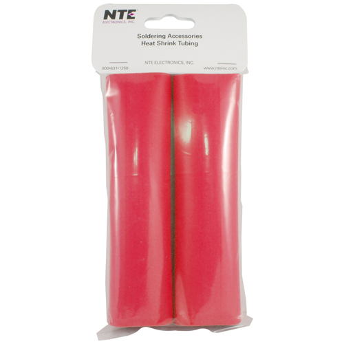 Heat Shrink 1 1/4 Inch Dia Dual Wall With Adhesive 6 Inch Length Red 2 PCs Per Package 3:1 Shrink   