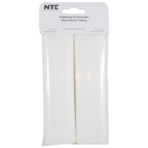 Heat Shrink 1 1/4 Inch Dia Dual Wall With Adhesive 6 Inch Length White 2 PCs Per Package 3:1 Shrink 