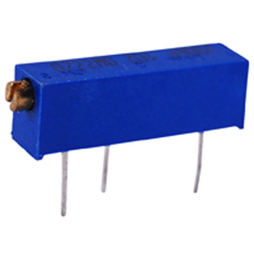 Trimmer 500 Ohm Multiturn Cermet 3/4 Inch Rectangular Sealed 22 Turn 10% Tolerance 3/4 Watt         