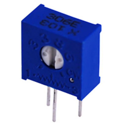 Trimmer 500 Ohm Single Turn Cermet 3/8 Inch Square Side Adjust 1/2 Watt Seamed 10% Tolerance        