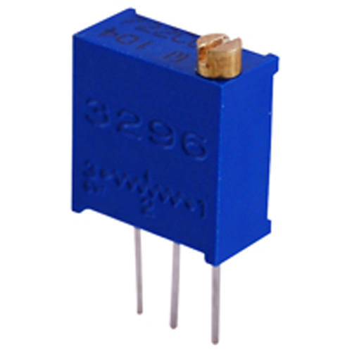 Trimmer 500 Ohm Multiturn Cermet Square Top Adjust 28 Turn 1/2 Watt In-line Leads                   