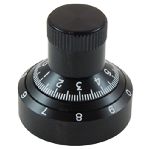 Dial 1 Inch Diameter 1/4 Inch Shaft Diameter 10 Turn 411 Vernier Scale Aluminum Black Finish        