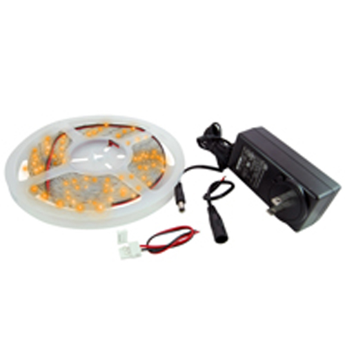 LED Strip Kit Warm White 16.4ft 300(2835) LEDs 12V 52.5W Includes LED Strip Power Supply Connectors 