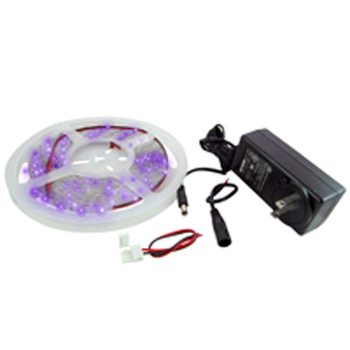 LED Strip Kit Purple 16.4ft 300 (3528) LEDs 12V 24W Includes LED Strip, Power Supply And Connectors 