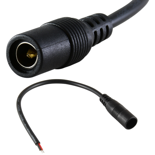 Female DC Connector 5.5mm X 2.1mm With 5 Ft Long Lead Wires For LED Strip Power Supplies And Remote 