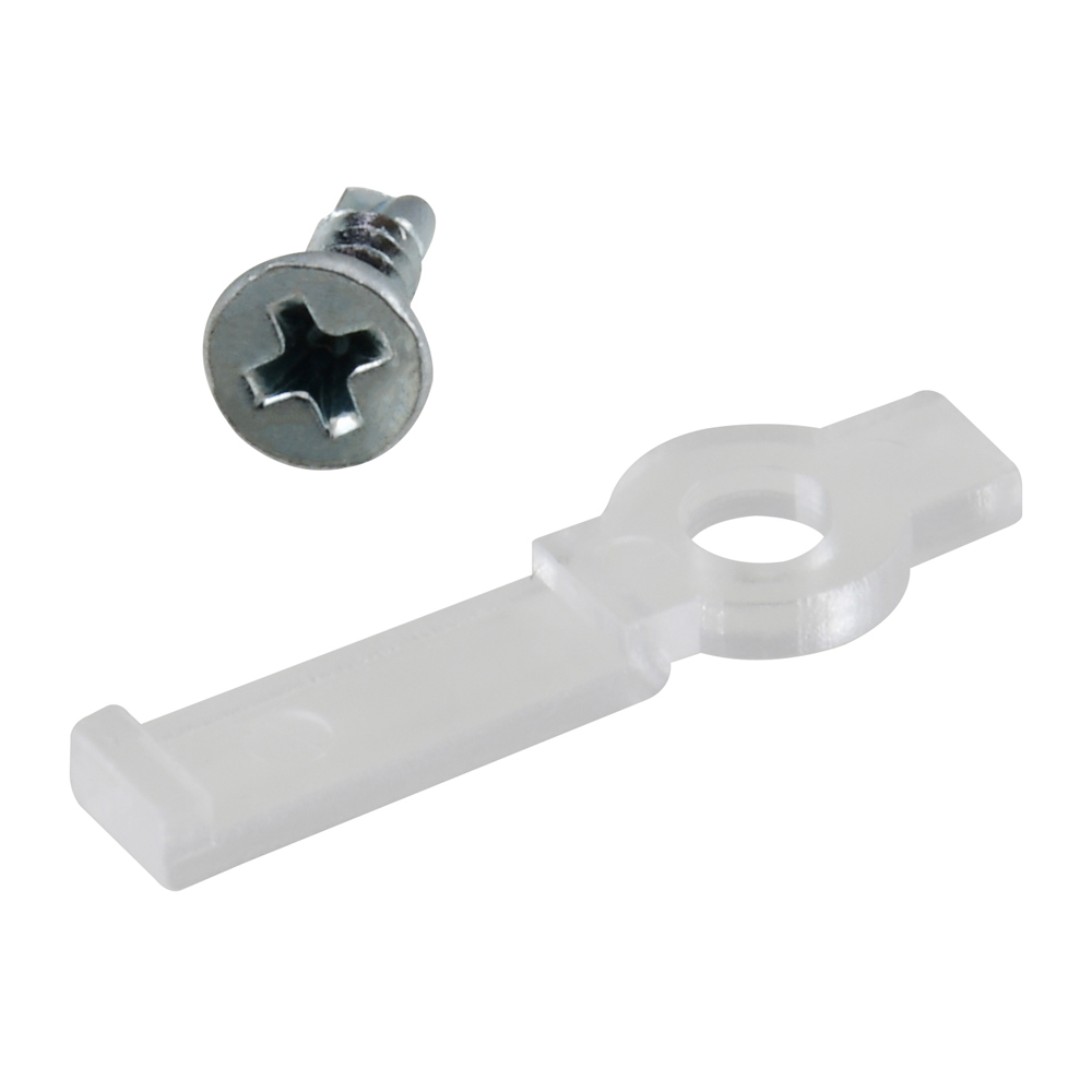 LED Strip Hold-down Clip For 10mm IP20 Clear includes screw 100pc Bag                               