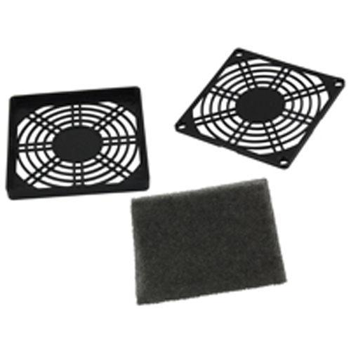 Fan Filter For 92x92mm Fans 3 Piece UL94-V0 ABS Body Nylon Fiber Synthetic Resin Filter Black 35ppi 