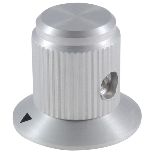 Knob Machined Aluminum With Position Arrow .750 Inch Diameter .125 Inch Shaft Diameter Clear Matte  