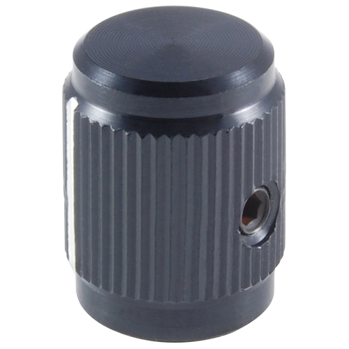 Knob Machined Aluminum With Position Line .500 Inch Diameter .125 Inch Shaft Diameter Black Gloss   