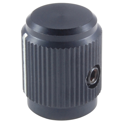 Knob Machined Aluminum With Position Line .500 Inch Diameter .125 Inch Shaft Diameter Black Matte   