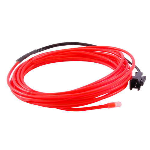 El Wire Red 2.3mm Dia 3m(9.84ft) Length With Pre-wired Connector                                    