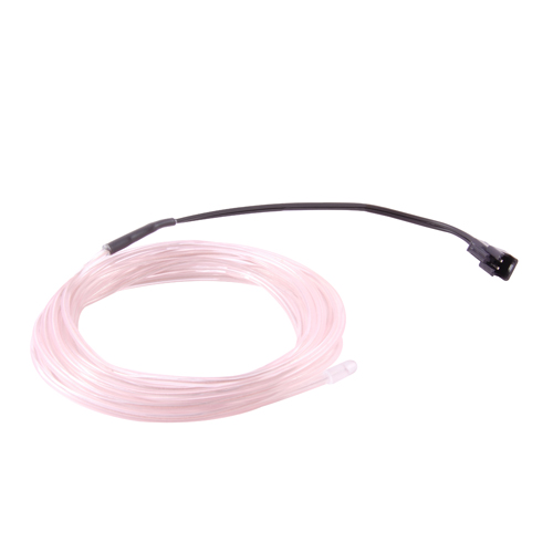 El Wire Transparent White 2.3mm Dia 3m(9.84ft) Length With Pre-wired Connector                      