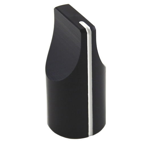 Knob Machined Aluminum With Position Line .500 Inch Diameter .125 Inch Diameter Shaft Black Gloss   