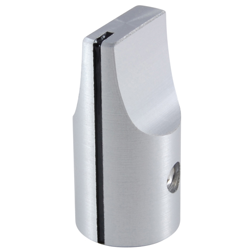 Knob Machined Aluminum With Position Line .500 Inch Diameter .125 Inch Diameter Shaft Clear Gloss   