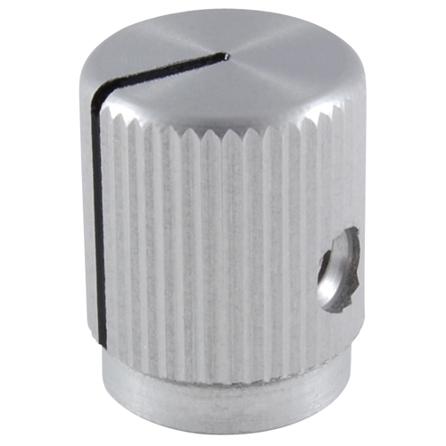Knob Machined Aluminum With Position Line .500 Inch Diameter .125 Inch Shaft Diameter Clear Gloss   