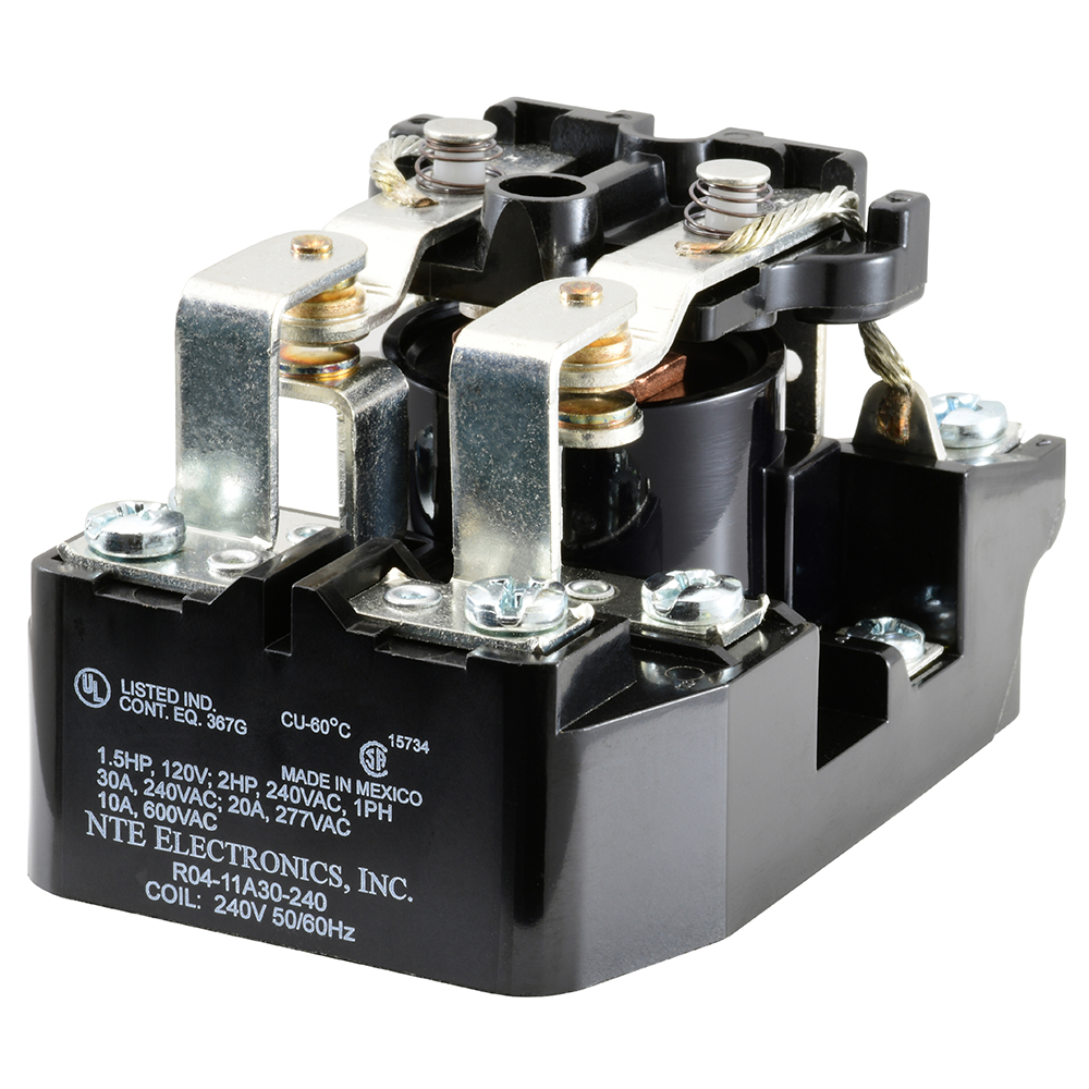 Relay-240VAC 30AMP Dpdt Heavy Duty Open Frame Screw Terminals Long Life Contacts Plastic Barriers