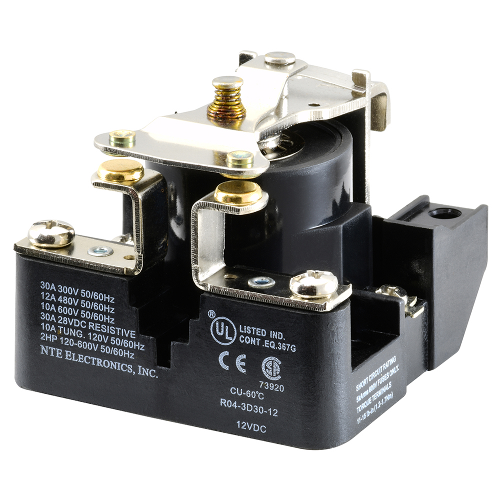 Relay-12VDC 30AMP SPST-N/O Heavy Duty Open Frame