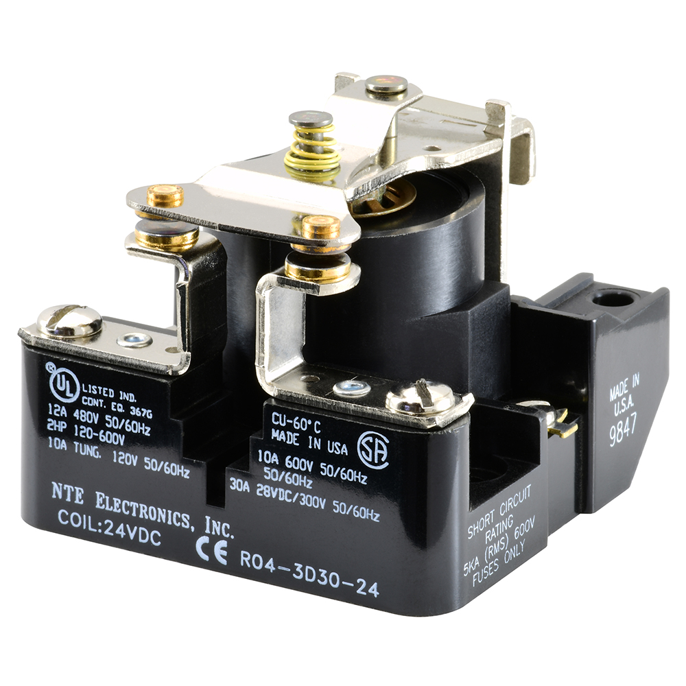 Relay-24VDC 30AMP SPST-N/O Heavy Duty Open Frame