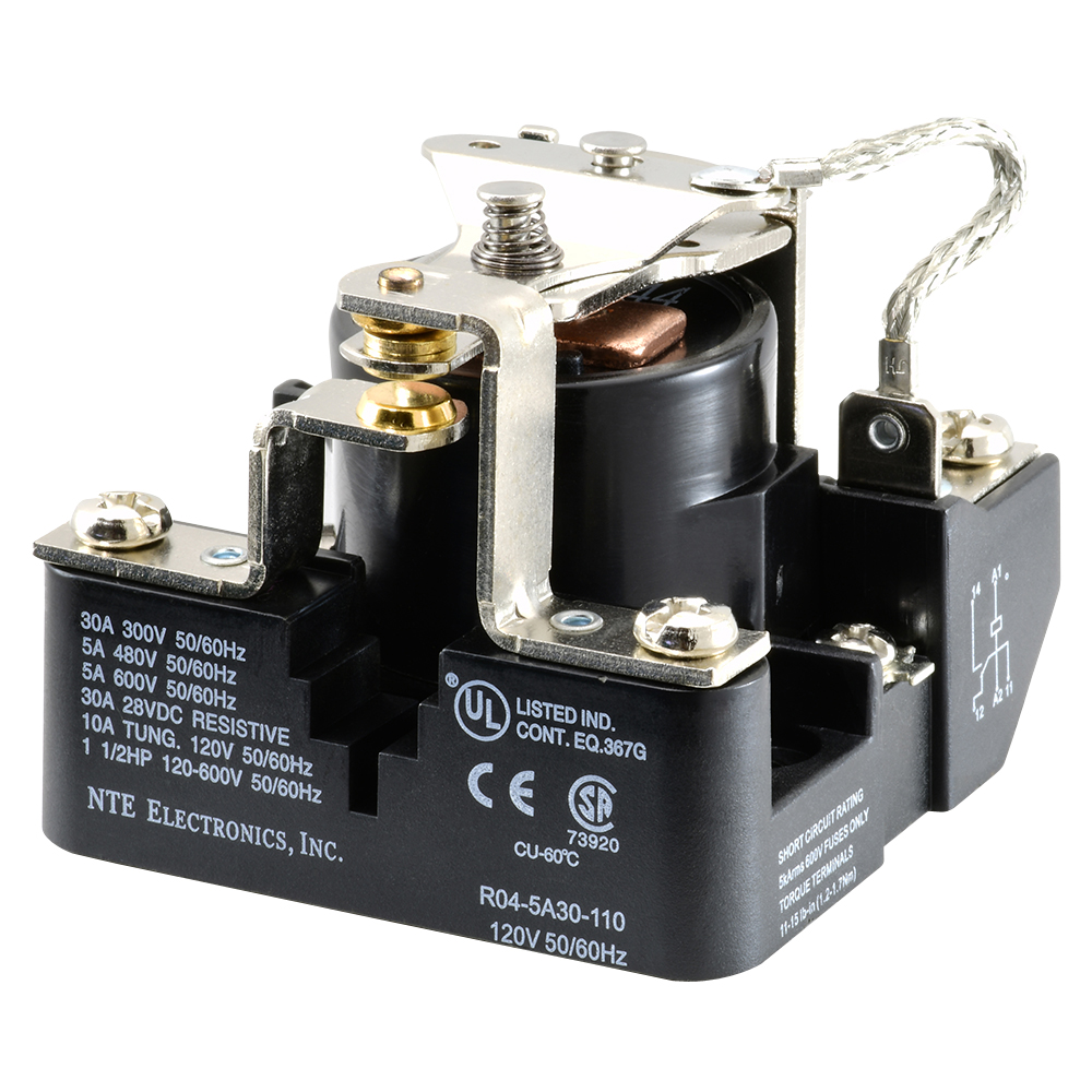 Relay-120VAC 30AMP SPDT Heavy Duty Open Frame