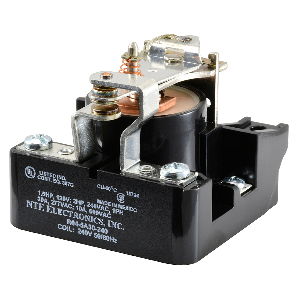 Relay-240VAC 30AMP SPST-N/O Heavy Duty Open Frame