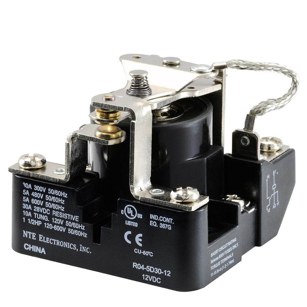 Relay-12VDC 30AMP SPDT Heavy Duty Open Frame
