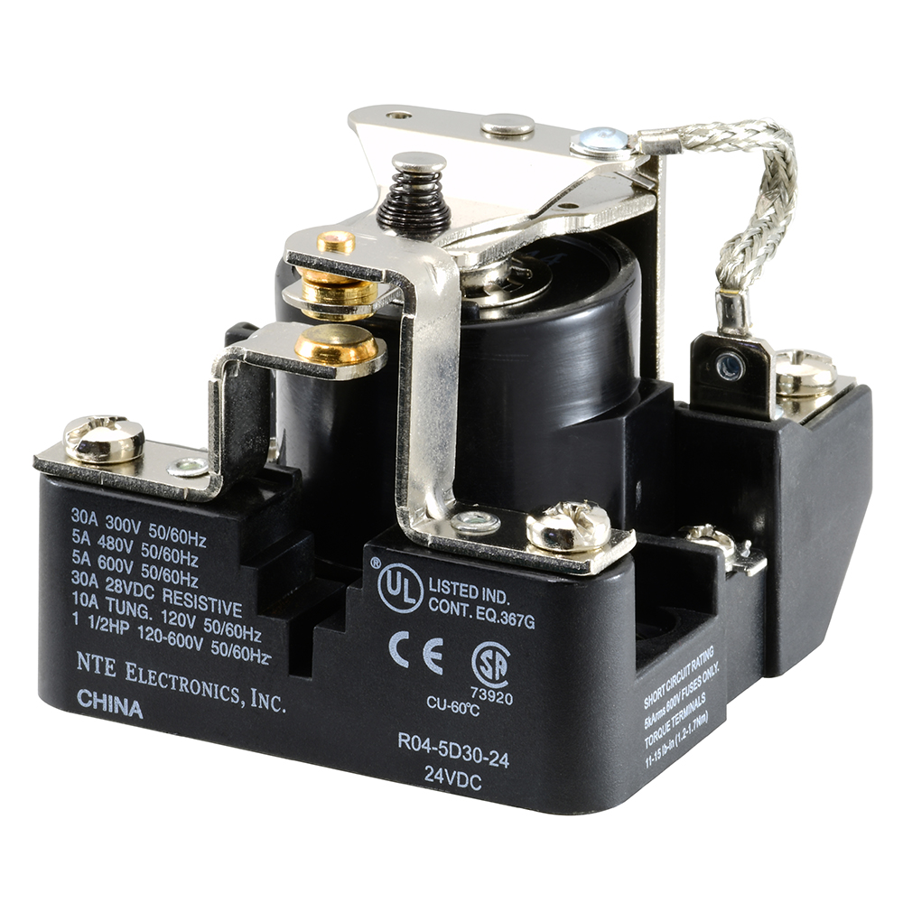 Relay-24VDC 30AMP SPDT Heavy Duty Open Frame