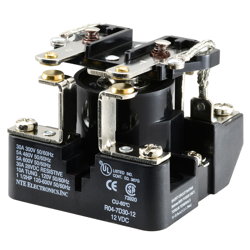 Relay-12VDC 30AMP DPST-N/O Heavy Duty Open Frame