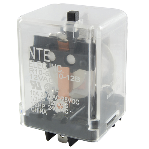 Relay-24vdc 10amp 3PDT Gen.purpose Push To Test Button