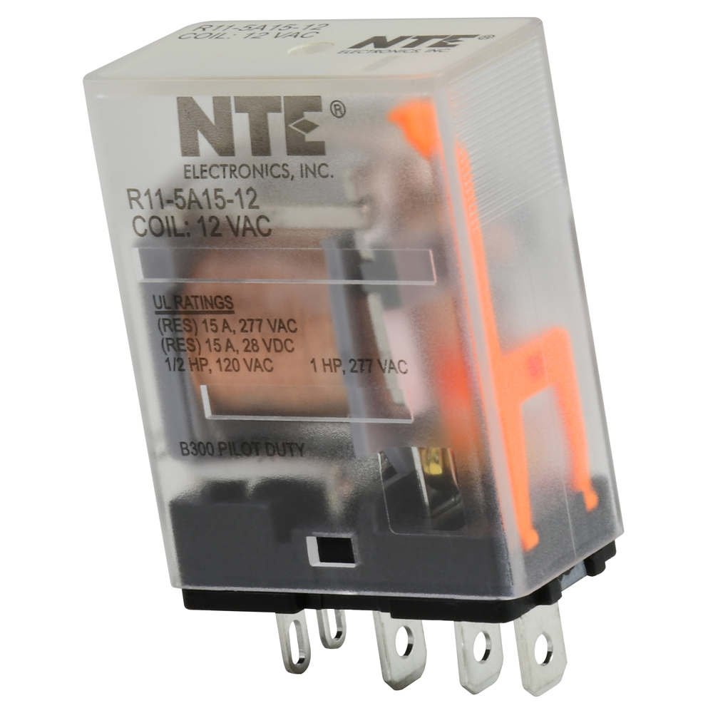 Relay-15amp SPDT 12vac Plug-in Mount