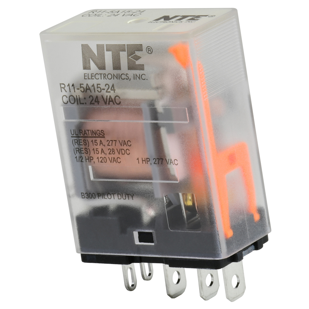 Relay-15amp SPDT 24vac Plug-in Mount