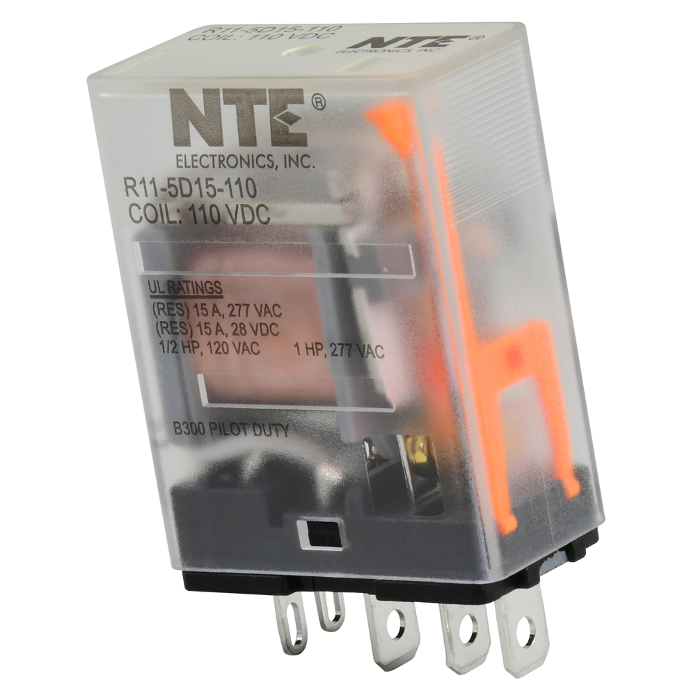 Relay-15amp SPDT 110vdc Plug-in Mount