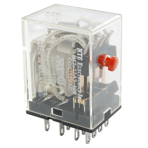 Relay-4PDT 24vdc 3amp Plug-in Or Solder Terminals With Push To Test Button
