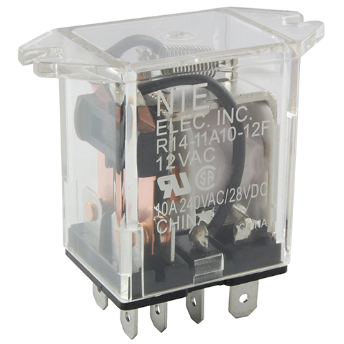 Relay-24Vac 10Amp DPDT Plug-in Or Solder Terminals Flange Mount