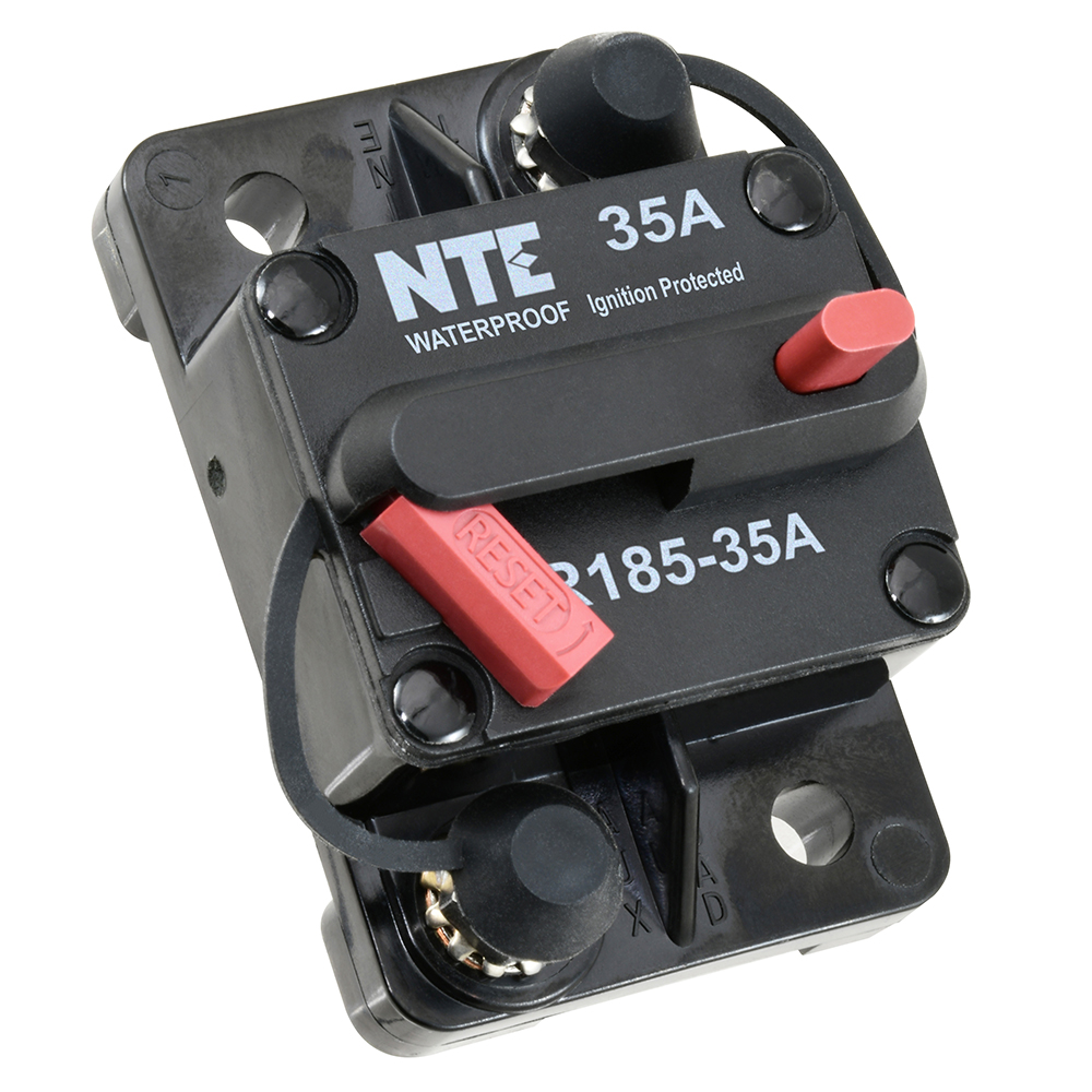 Thermal Circuit Breaker Hi-Amp Single Pole 35A Type-III manual reset with push-to-test button       