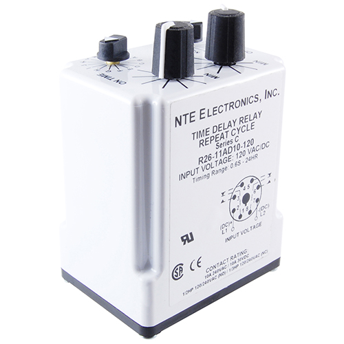 Relay-programmable Repeat Cycle Time Delay Dpdt 10amp 24V AC Or DC 8-pin Octal Plug-in Off Then On