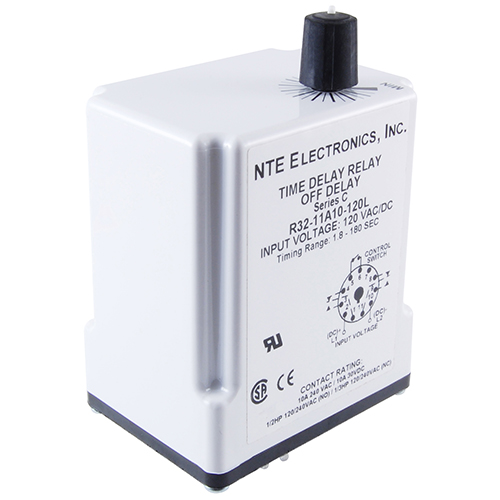 Relay-time Delay Dpdt Delay On Release 10amp 120vac 11-pin Octal Base 0.1-10 Second Timing Range