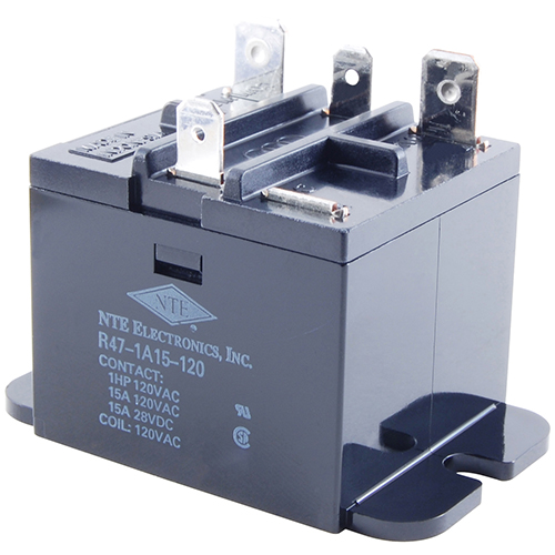 Relay SPST-no 15amp 110vac .187 Terminals For Coiland .250 Terminals For Load For Hvac/appliances