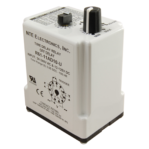 Relay-dpdt Programmable Time Delay 24-240vac Plus 12-125vdc Single Shot 11-pin Octal 16 Time Ranges