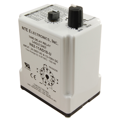 Relay-dpdt Programmable Time Delay 24-240vac Plus 12-125vdc Off Delay 11-pin Octal 16 Timing Ranges