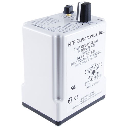Relay-dpdt Programmable Time Delay 10amp 120ac/dc Interval Time Delay 8-pin Octal Base 16 Time RangE