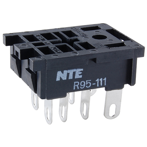 Socket 8-pin Midget Blade Panel Mount Solder Terminals ACcepts .187 In Blade Terminals