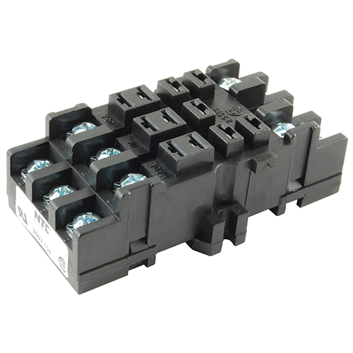 Socket 11-pin Square Base Panel/surface Mount Din Rail Mountable Pressure Clamp Screws