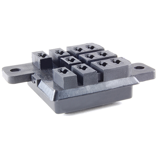 Socket 11-pin Square Base Panel Mount Solder Terminals ACcepts .187 In Blade Terminals