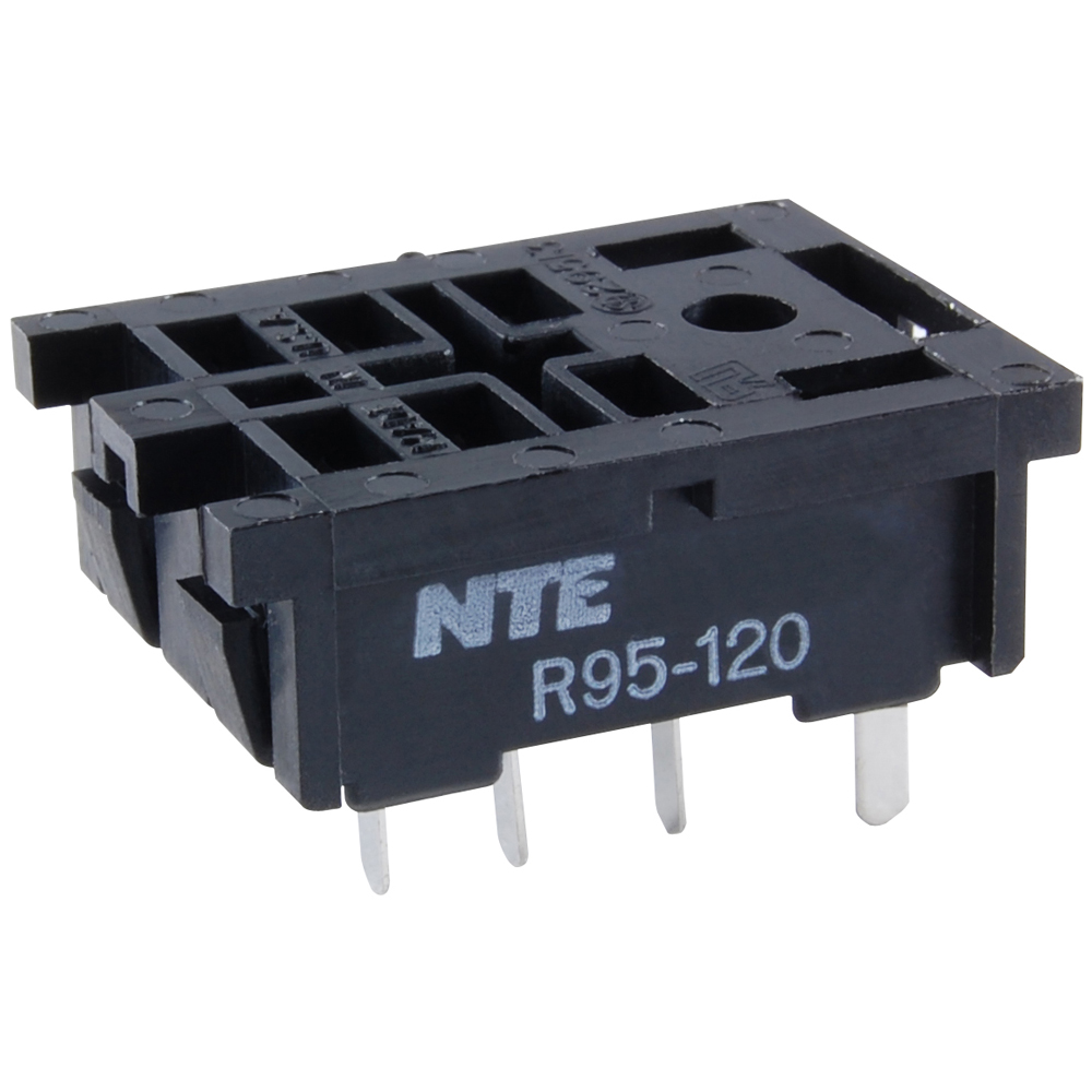 Socket 8-pin Midget .187 Blade PC Board Mount 300V 10 AMP