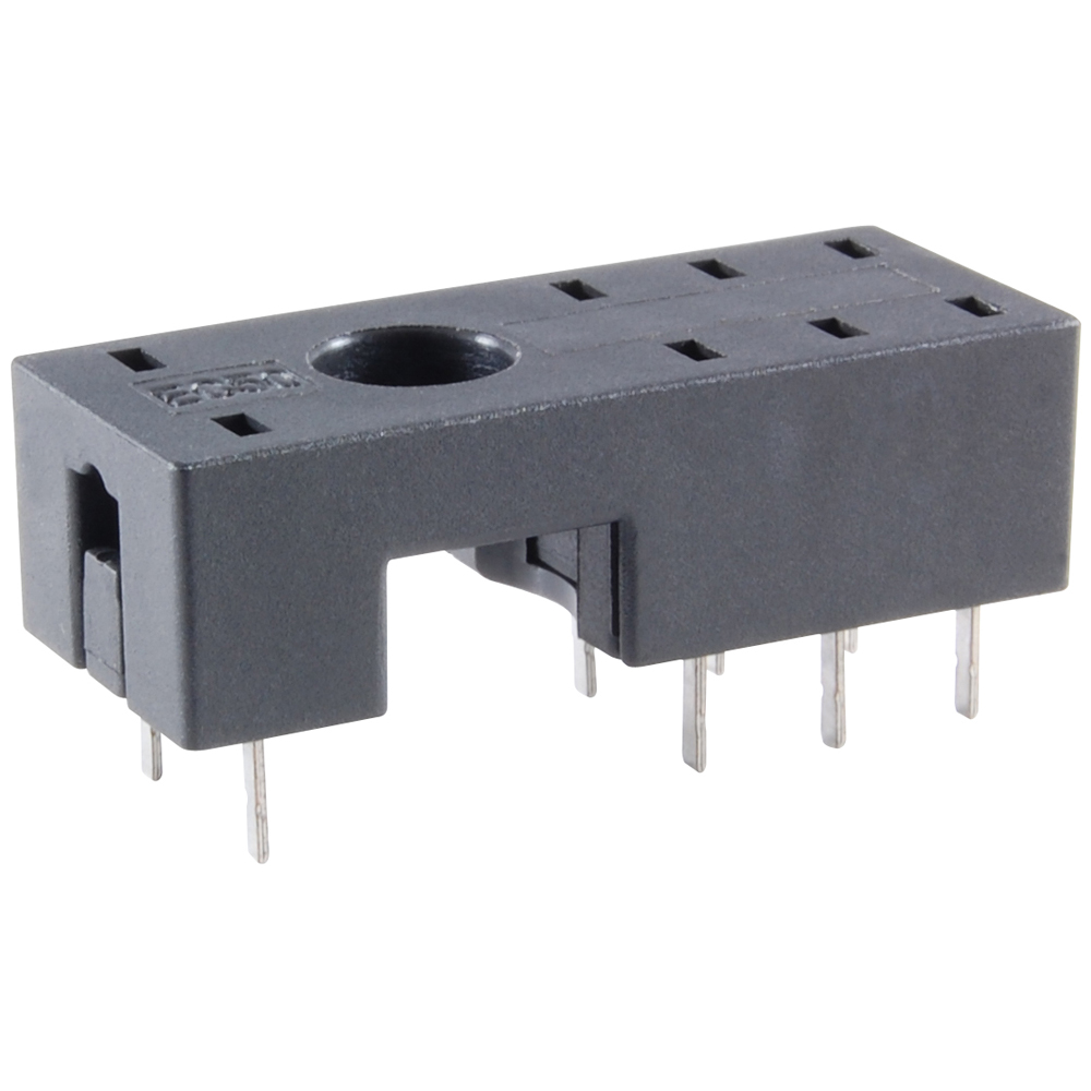 Socket-dpdt 8-pin Slim Line PC Board Mount 300V 12 AMP