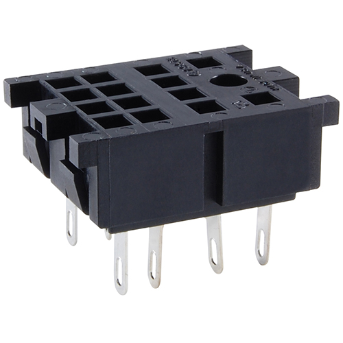 Socket 8-pin Miniature Blade Panel Mount Dpdt 300V 10 AMP Gounrd Lug Omitted