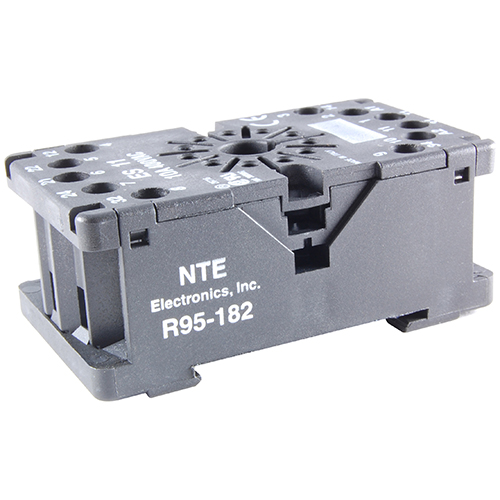 Socket-3PDT 11-pin Octal Din Rail Mount Finger Safe 300V 10 AMP