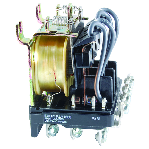 Relay-heavy Duty Open Frame 25amp 4PDT 24vac